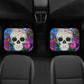 Floral skull seat cover for car, Day of the dead skull Seat Covers mat for car skull seat cover rug mat for car floral skull car seat covers
