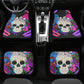 Floral skull seat cover for car, Day of the dead skull Seat Covers mat for car skull seat cover rug mat for car floral skull car seat covers