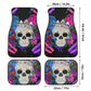Floral skull seat cover for car, Day of the dead skull Seat Covers mat for car skull seat cover rug mat for car floral skull car seat covers