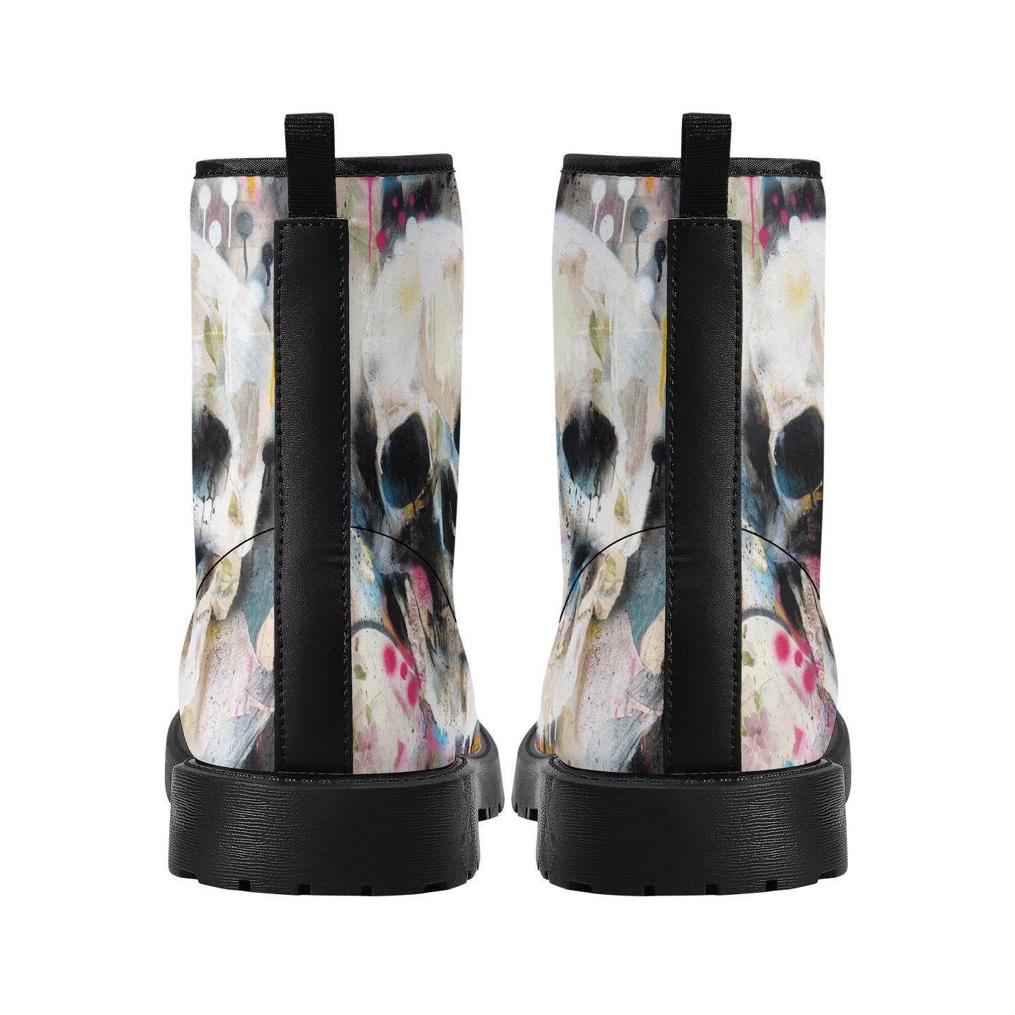 Halloween Goth skull boots, Gothic grim reaper leather boots, Skeleton skull boots, Horror skull punisher leather skull evil boots shoes