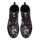 Dia de los muertos skull boots shoes, Mexican skull day of the dead leather boots Sugar Calaveras skull boots men women, Candy skull boots