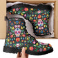 Dia de los muertos skull boots shoes, Mexican skull day of the dead leather boots Sugar Calaveras skull boots men women, Candy skull boots