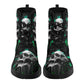 Gothic grim reaper leather boots, Halloween Goth skull boots, Christmas skull boots, Horror skull punisher leather skull evil boots shoes