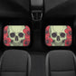 Floral skull seat cover for car, Day of the dead skull Seat Covers mat for car skull seat cover rug mat for car floral skull car seat covers