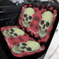 Floral skull seat cover for car, Day of the dead skull Seat Covers mat for car skull seat cover rug mat for car floral skull car seat covers