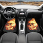 Fire skull seat cover for car, Flaming skull Seat Covers mat for car skull seat cover, skull rug mat for car, skull in fire car seat covers