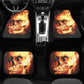 Fire skull seat cover for car, Flaming skull Seat Covers mat for car skull seat cover, skull rug mat for car, skull in fire car seat covers