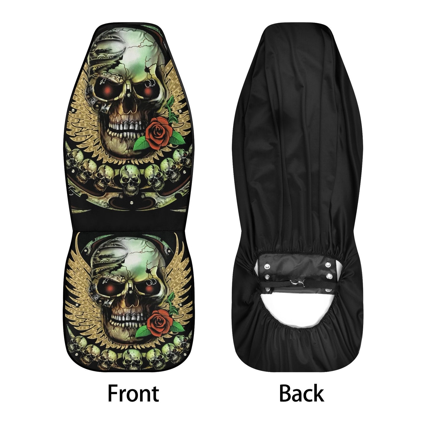 Awesome skull seat cover for car, Day of the dead skull Seat Covers mat for car skull seat cover rug mat for car floral skull car seat cover
