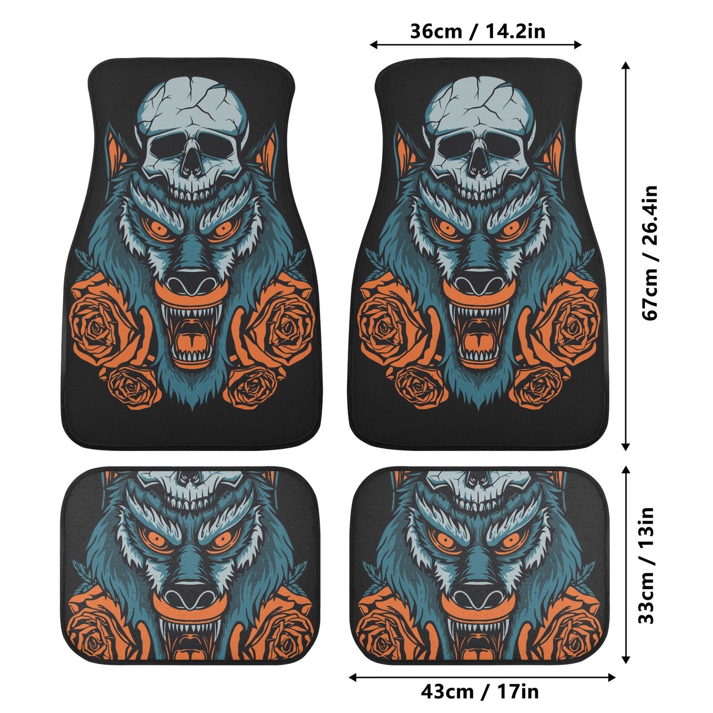 Wolf skull seat cover for car, grim reaper skull Seat Covers mat for car skull seat cover rug mat for car Wolf skeleton skull car seat cover