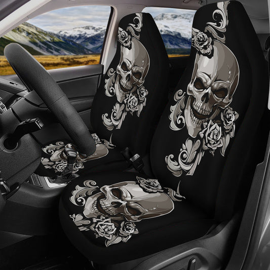 Floral skull car seat cover car mat, candy skull Seat Covers mat for car, skull seat cover rug mat for car, flower skull car seat cover mats