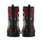 Calaveras mexican skull girl leather boots, sugar skull boots for men women, Dia de los muertos skull boots for women men, skull girl boots