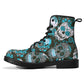 Floral candy skull leather boots, sugar skull boots for men women, Calaveras skull boots for women men, skull men's boots gothic women boots
