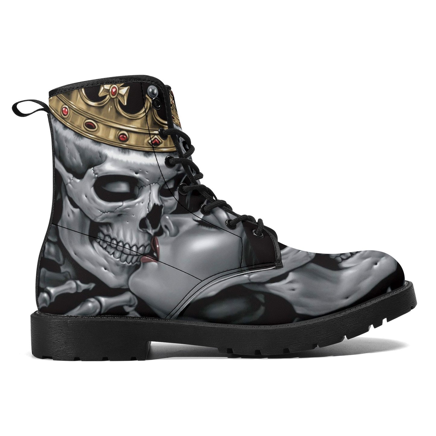 King Queen skull leather boots, Reaper skull boots for men women, Halloween boots for men skeleton boots skulls leather boots shoes sneakers