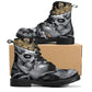 King Queen skull leather boots, Reaper skull boots for men women, Halloween boots for men skeleton boots skulls leather boots shoes sneakers