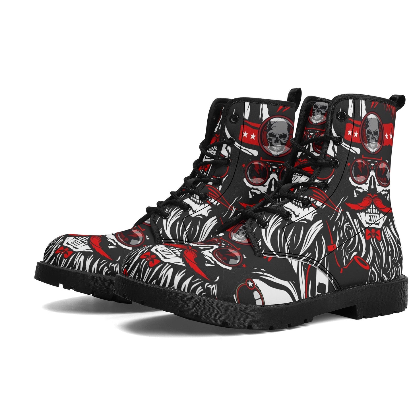 Biker Motorcycle skull leather boots, Gothic skull boots, Halloween skeleton skull boots for women, skull boots for men, gothic women boots