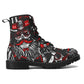 Biker Motorcycle skull leather boots, Gothic skull boots, Halloween skeleton skull boots for women, skull boots for men, gothic women boots