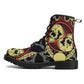 Gothic skull leather boots, Halloween skull boots for men Evil skeleton skull boots for women, skull biker boots Grim reaper men women boots