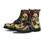 Gothic skull leather boots, Halloween skull boots for men Evil skeleton skull boots for women, skull biker boots Grim reaper men women boots