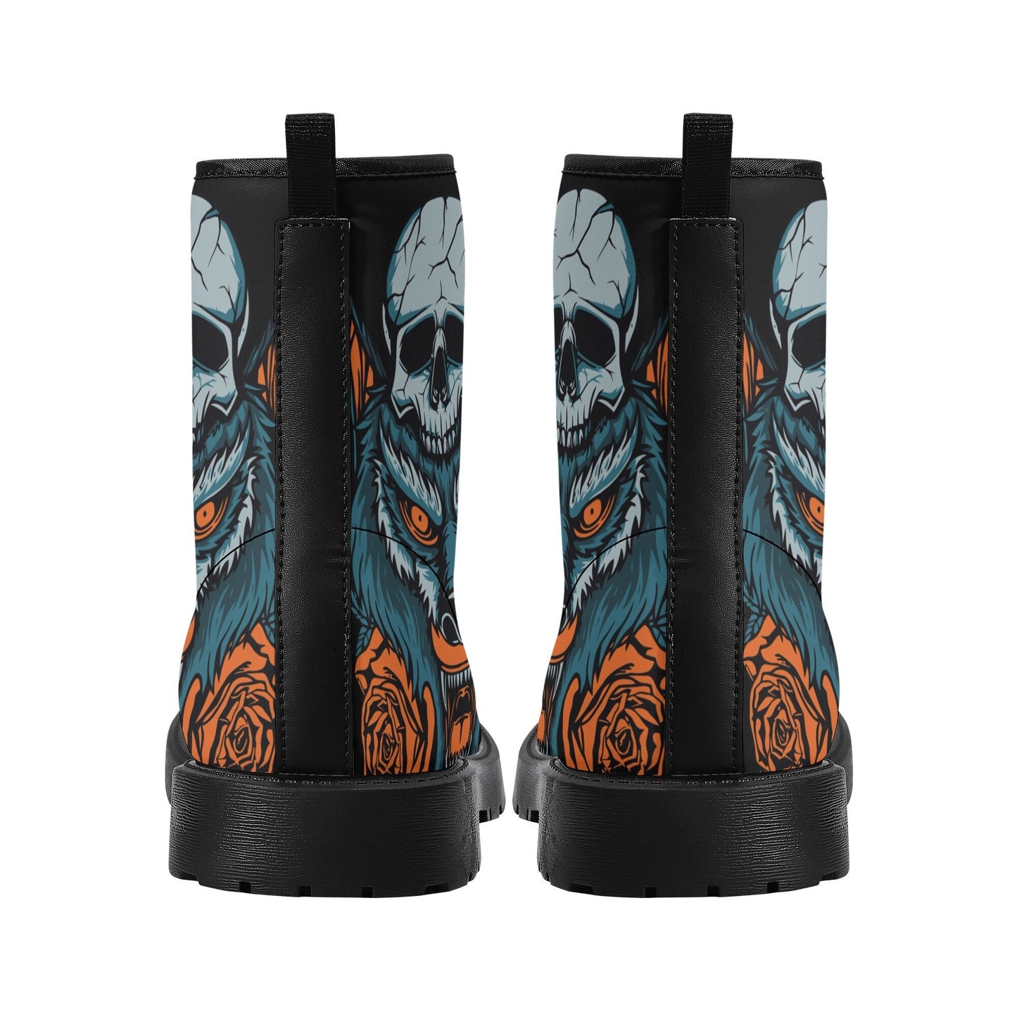 Wolf skull leather boots, Halloween skull boots for men, Horror skeleton skull boots for women, skull evil boots Grim reaper men women boots