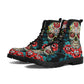 Mexico calaveras skull boots for men women, Dia de los muertos candy skull women boots skeleton boots, sugar skulls men leather boots shoes