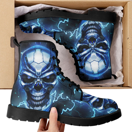 Flame skull leather boots, Halloween skull boots for men, skull in fire boots for women, skull floral boots gothic skeleton men women shoes