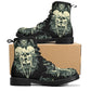 Gothic skull leather boots, Halloween skull boots for men, flame skull boots for women, skull floral boots horror skeleton men women boots