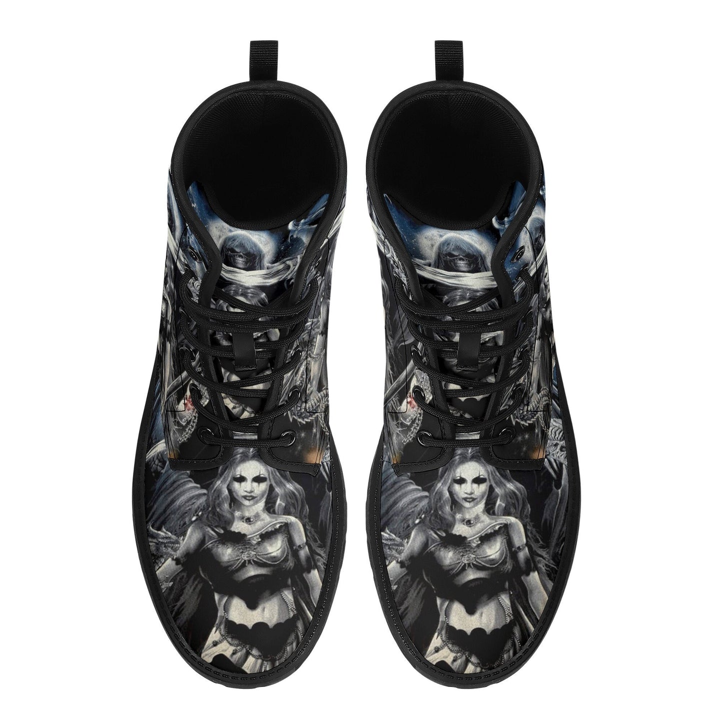 Grim reaper skull girl boots for men women shoes, Gothic skull boots for men women, skeleton men boots, Halloween motorcyle leather boots