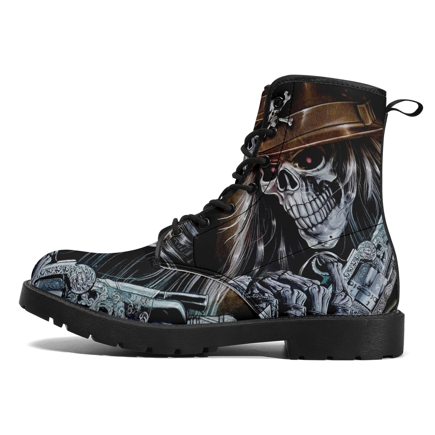 Grim reaper skull girl boots for men women shoes, Gothic skull boots for men women, skeleton men boots, Halloween motorcyle leather boots