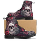 Floral skull boots Streetwear shoes, Gothic punisher skull boots for men women, skeleton men boots, Halloween Christmas skull leather boots