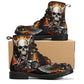 Skull boots Streetwear shoes for biker, Gothic skull women men's boots Goth death skeleton men boots, Halloween punisher skull leather boots