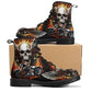 Skull boots Streetwear shoes for biker, Gothic skull women men's boots Goth death skeleton men boots, Halloween punisher skull leather boots