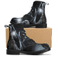 Grim reaper skull goth boots for men women shoes, Gothic skeleton boots for men women, Halloween men boots, Biker skull reaper leather boots