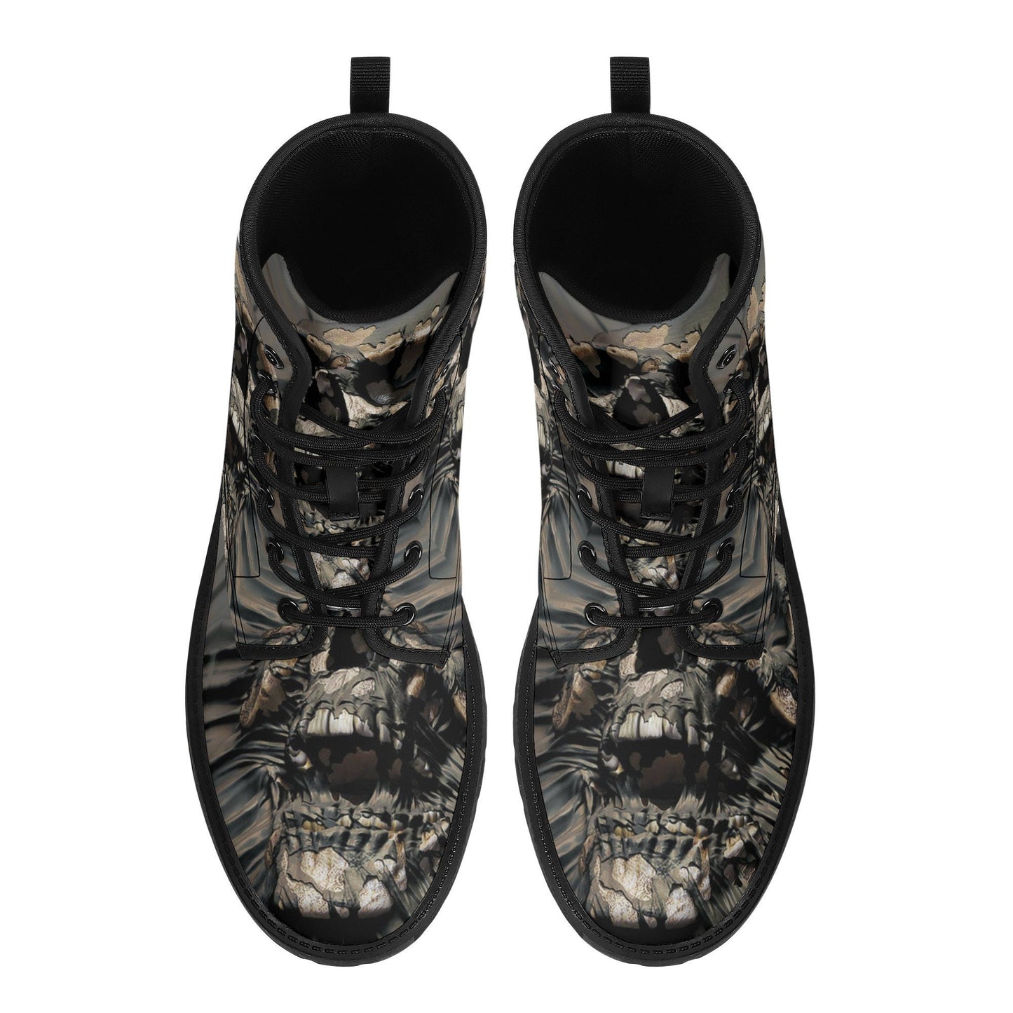 Gothic skull boots for men women, Death punisher skull gothic women boots skeleton boots, Halloween reaper leather boots shoes streetwear