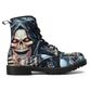 Gothic skull boots for men women, Death punisher skull gothic women boots skeleton boots, Halloween reaper leather boots shoes streetwear