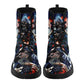 Gothic grim reaper boots for men women, punisher skull gothic women boots skeleton boots, Halloween Christmas leather streetwear boots shoes