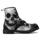 Gothic skull grim reaper boots for men women, Goth skull gothic women boots skeleton boots, Halloween grim reaper leather skull boots shoes