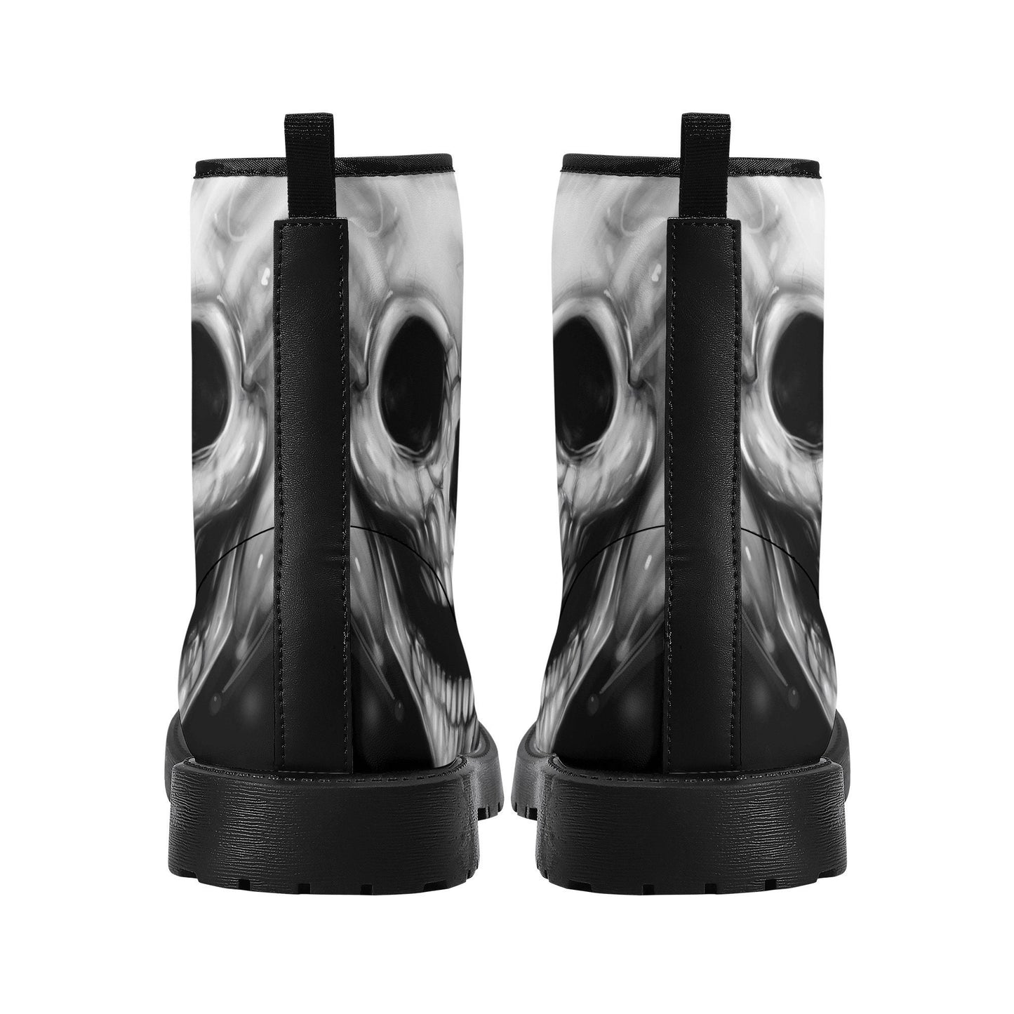 Gothic skull grim reaper boots for men women, Goth skull gothic women boots skeleton boots, Halloween grim reaper leather skull boots shoes