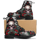 Rose skull grim reaper boots for men women, Floral skull omen boots skeleton boots Horror rose floral grim reaper leather skull boots shoes