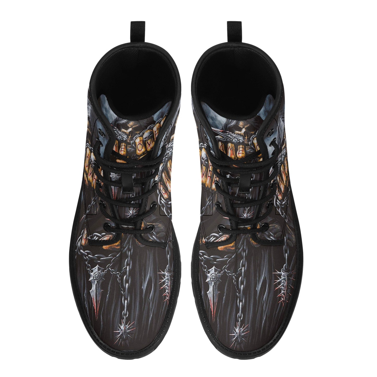 Game over reaper skull grim reaper boots for men women, grim reaper skeleton women boots skeleton boots, Halloween leather skull boots shoes