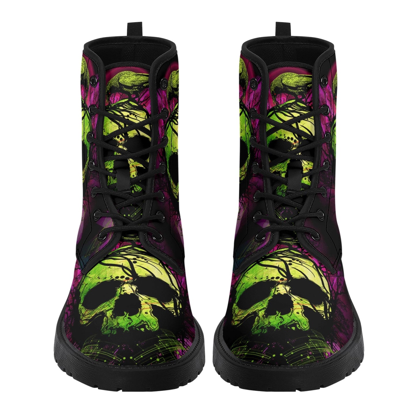 Green skull grim reaper boots for men women, Halloween skull gothic women boots skeleton boots, Death blue skull leather skull boots shoes