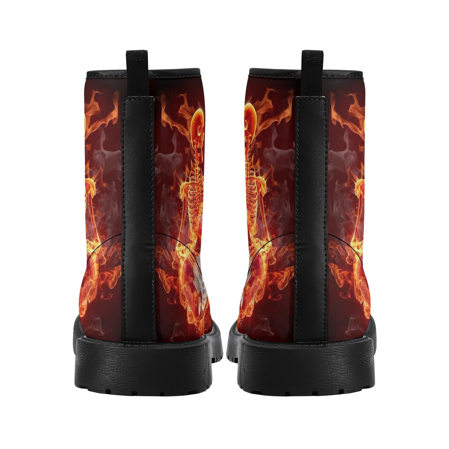 Guitarist skull grim reaper boots for men women, Halloween skull gothic women boots skeleton boots, Musician skull leather skull boots shoes