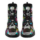 Awesome skull grim reaper boots for men women, Halloween skull gothic women boots skeleton boots, Goth grim reaper leather skull boots shoes