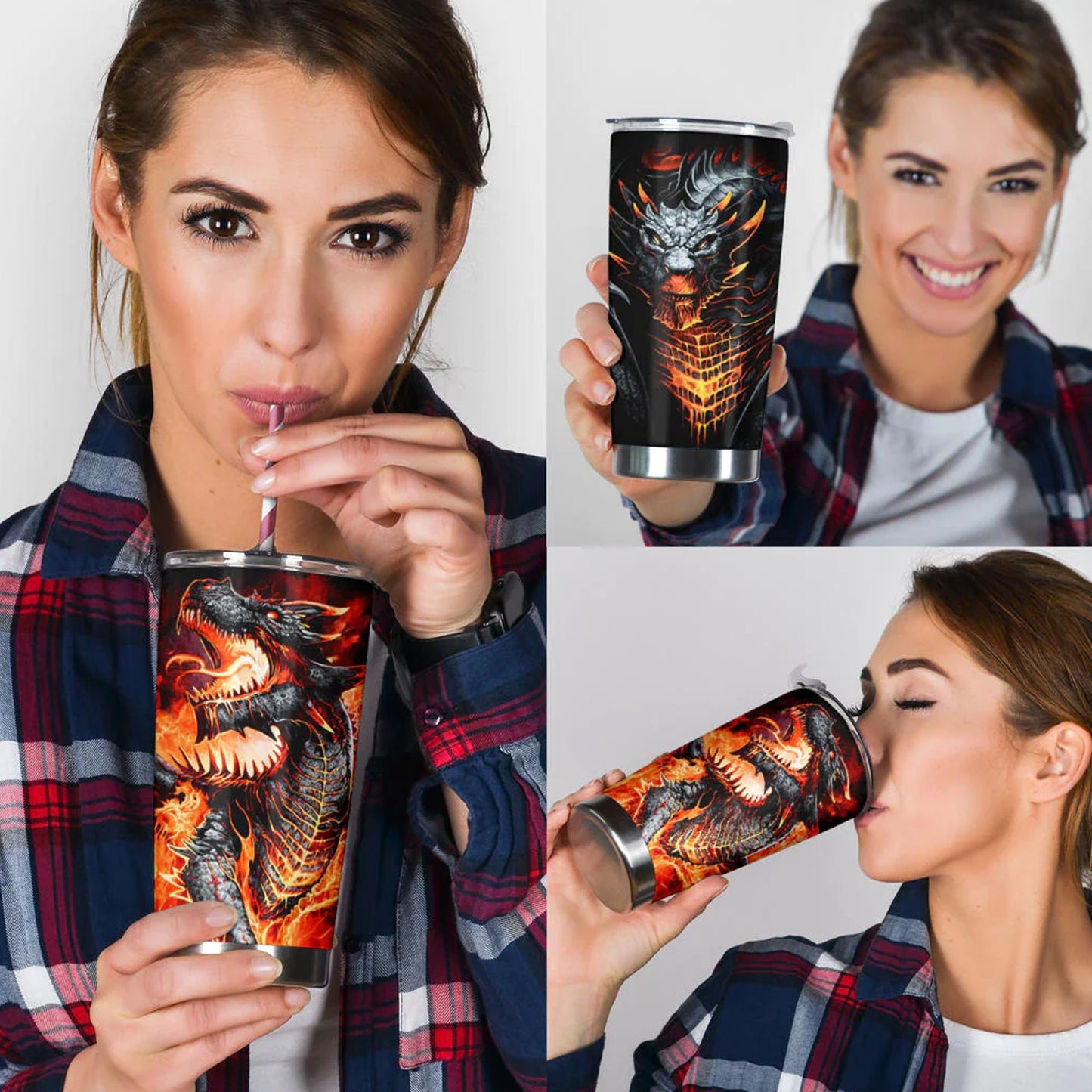 Dragon skull tumbler, Grim reaper skull cup mug, skull travel tumbler fire skull mug tumblr Halloween skeleton tumbler gothic mug cup tumblr