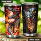 Dragon skull tumbler, Grim reaper skull cup mug, skull travel tumbler fire skull mug tumblr Halloween skeleton tumbler gothic mug cup tumblr