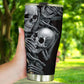 No see no hear no speak skull tumbler, Halloween cup mug tumbler, grim reaper skull tumbler mug cup, see no hear no speak no skull cup mug