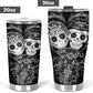 mexico travel mug, mexican skull tumbler, sugar skull girl tumbler, calaveras skull travel mug, sugar skull girl cup, candy skull travel mug
