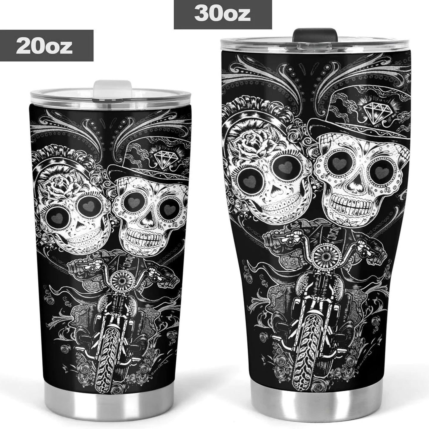 mexico travel mug, mexican skull tumbler, sugar skull girl tumbler, calaveras skull travel mug, sugar skull girl cup, candy skull travel mug
