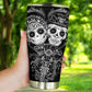 mexico travel mug, mexican skull tumbler, sugar skull girl tumbler, calaveras skull travel mug, sugar skull girl cup, candy skull travel mug