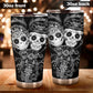mexico travel mug, mexican skull tumbler, sugar skull girl tumbler, calaveras skull travel mug, sugar skull girl cup, candy skull travel mug