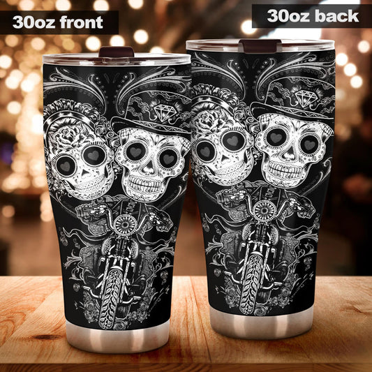 mexico travel mug, mexican skull tumbler, sugar skull girl tumbler, calaveras skull travel mug, sugar skull girl cup, candy skull travel mug
